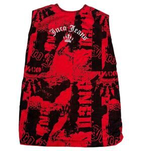 Rare JNCO Y2K Graphic Tank Top Unisex XL Skater Logo Mesh Grunge Streetwear Rave